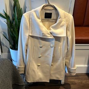 Talula Babaton White Wool Pea Coat